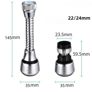 Robinet de cuisine moderne anti-éclaboussures avec filtre aérateur et tête de pompe, raccord universel <span class=keywords><strong>d</strong></span>'extension de bec pour évier - Product Image 2