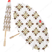 Parapluie de mariage Habesha en vente chaude, décoration personnalisée avec n'importe quel logo, parapluie artisanal éthiopien avec manche en bois