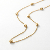QIAOREN 11731 Collier Minimaliste Élégant Multi-Cœurs en Acier Inoxydable Doré, Bijou 3D en Forme de Cœur Gonflé, Cadeau pour Femme