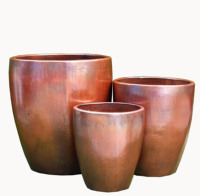 Pot de fleurs en céramique, grand et petit, pot de jardin, pot en terre cuite avec glaçure pour la maison et la pépinière