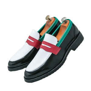 Pointed Toe Moccasins Casual Men Slip on Durable Handmade Classic Penny Loafer Wedding Solid Breathable Flat <b>Dress</b> Shoes - Product Image 1