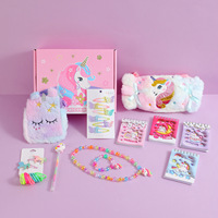 Nouveaux jouets licorne 2026 pour filles, coffret cadeau d'anniversaire avec papeterie, journal en peluche avec cadenas, couverture lumineuse, masque pour les yeux, sac bandoulière