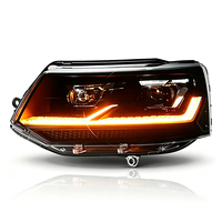 Feux avant LED JSL Car Styling pour Multivan T5 T5.1 2003-2015, feux de jour DRL, clignotants, feux de route, lentille de projecteur Angel Eye