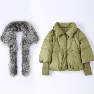 Manteau épais et léger en <span class=keywords><strong>duvet</strong></span> <span class=keywords><strong>d</strong></span>'<span class=keywords><strong>oie</strong></span> pour femme, Parka <span class=keywords><strong>d</strong></span>'hiver chaude en fourrure de renard argenté - Product Image 6