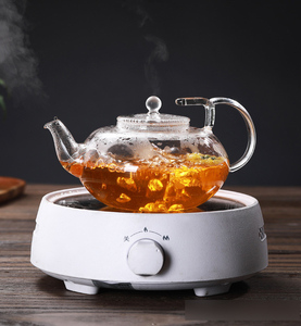 Fatto a mano 400ml/600ml di vetro trasparente bollitore con Design a fiori carino per preparare il tè - Product Image 1