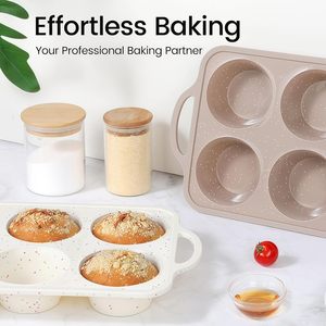 Yongli <span class=keywords><strong>Jumbo</strong></span> Silicona Muffin Pan con marco de metal antiadherente, sin BPA, horno apto para lavavajillas para cupcakes y más - Product Image 6