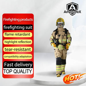 Ensemble de combinaison de pompier intégrale certifié CE, norme européenne, matériau PBI, ATPV 0.5, vêtements de travail résistants au feu - Product Image 1