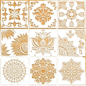 Mandala <span class=keywords><strong>plantillas</strong></span> (12x12 pulgadas) pintura de pared de madera muebles piso azulejos tela de vidrio reutilizable aerógrafo plantilla - Product Image 1