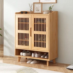 Nordic Solid Wood <b>Shoe</b> Cabinet Natural Color <b>Space</b> <b>Saving</b> Entryway <b>Storage</b> <b>Shoe</b> Rack For Home Apartment Balcony - Product Image 1