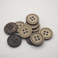 Boutons en coquille de noix de coco naturelle, ronds, gravés au laser, 2 et 4 trous, boutons à coudre, accessoires écologiques pour vêtements, décoration de vêtements