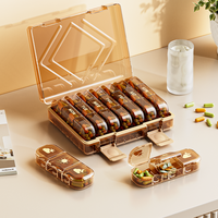 Estuche para Medicamentos con Compartimentos Xinhang, Organizador de Pastillas de Plástico Translúcido, Caja de Almacenamiento de Medicamentos Transparente y Lista para Viajar