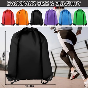Promotional Custom Printed Logo <b>Drawstring</b> <b>Backpack</b> Wholesale <b>Drawstring</b> Gym Bags Black Draw String Bags for Sports and Travel - Product Image 2