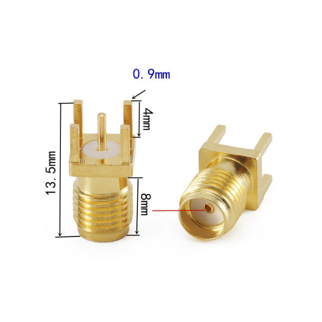 Brass Gold-Plated s m a Connector RF Coaxial s m A-KE Female Jack PCB Edge Mount Connector Solder Adapter