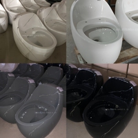 Cuvette de toilette en céramique d'usine en forme d'oeuf toilettes siphoniques articles sanitaires Siphon monté au sol en porcelaine chasse d'eau toilettes monobloc
