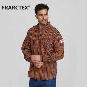 FRARCTEXアメリカ卸売格安ファッションカジュアルFRC耐火作業FRチェック柄シャツ - Product Image 4