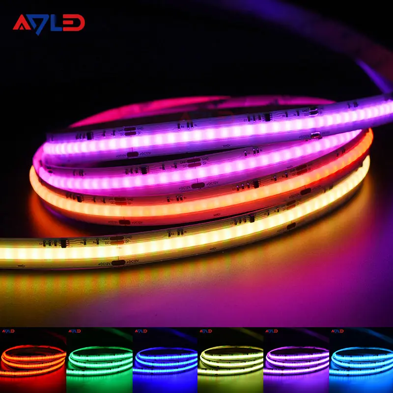 Bande lumineuse intelligente LED 12V 24V COB Pixel adressable numériquement RGB Dream Color COB LED