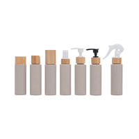 Bouteille en plastique vide pour brume fine, 100ml, 250ml, 300ml, 500ml, 16oz, ambre, blanc, transparent, pour nettoyage d'ambiance, avec pulvérisateur à gâchette en bambou