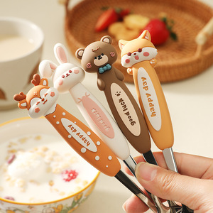 Di alta qualità per bambini Cartoon cucchiaio 316 acciaio inossidabile argenteria che mangia cucchiaio posate zuppa cucchiaio per bere <span class=keywords><strong>Set</strong></span> di posate - Product Image 1