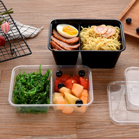Conteneurs d'emballage alimentaire à emporter 500/750/1000 Ml, boîte alimentaire en plastique pour micro-ondes, récipients à emporter avec couvercles de haute qualité
