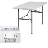 Tables pliantes rectangulaires en plastique au design moderne, réglables, portables, pour usage extérieur et banquets, option personnalisée usine
