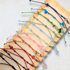 Braccialetto di agata nera regolabile a mano per le donne in pietra naturale resistente filo cerato amuleto di natura allentata braccialetto di cristallo - Product Image 6