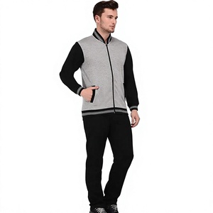 Ensemble de survêtement personnalisé en polyester et coton pour hommes – Veste et pantalon de qualité supérieure - Product Image 1