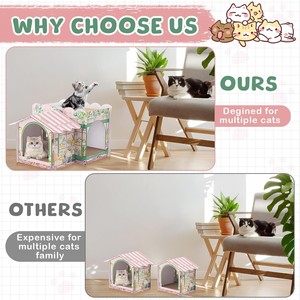 <span class=keywords><strong>Casa</strong></span> para Mascotas <span class=keywords><strong>de</strong></span> Cartón Moderna y Plegable <span class=keywords><strong>de</strong></span> 2 Pisos para Gatos, Conejos, Pájaros y Animales Pequeños - Regalo <span class=keywords><strong>de</strong></span> Navidad y Cumpleaños - Product Image 5