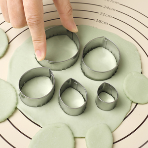 <span class=keywords><strong>Emporte</strong></span>-pièces en forme de pétales de rose en acier inoxydable de haute qualité, 5 pièces, pour la pâtisserie, découpe artisanale, passe au lave-vaisselle, décoration de gâteaux - Product Image 5