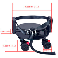 Base Universal para Carrito de Golf con 4 Ruedas Giratorias de 360 Grados, Sistema de Frenos, Ligera (3.0 kg), para Bolsas de Golf de 5 a 9.5 Pulgadas