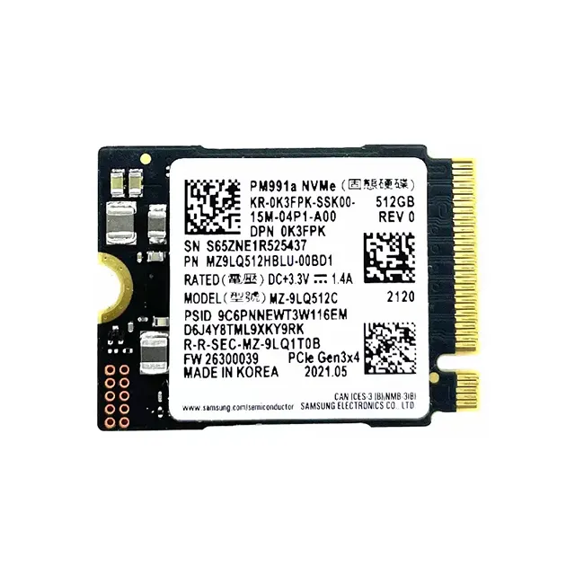 Pour Samsung PM991a 1 to 512 go 256 go SSD M.2 2230 disque SSD interne NVME SSD pour Microsoft Surface Pro7 + Steam