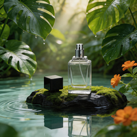 Flacons de parfum rectangulaires haut de gamme en verre pour Cologne de luxe pour hommes 50ml 100ml Bleu foncé Faible MOQ avec capuchon pulvérisateur et diffuseur à vis