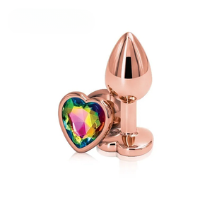 Dongkai Gold Rose Pink Klein Mittel Groß Groß Set Kristall Herz Runde Roinbow Metall Perlen Anal Plug Schmuck Edelstein Insert Sexy Toy - Product Image 4