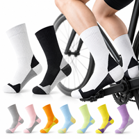 Chaussettes de cyclisme réfléchissantes pour femmes, hauteur genou, compression, antibactériennes, anti-odeurs, soutien de la cheville, chaussettes de sport pour vélo