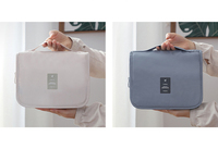 Sac de maquillage unisexe de haute qualité avec logo personnalisé, en polyester, organiseur de voyage pour cosmétiques, trousse de toilette suspendue pour salle de bain
