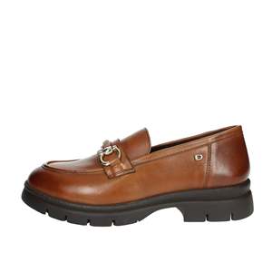Mocassins plats en cuir pour femme Donna Serena 38 Marron - Product Image 1
