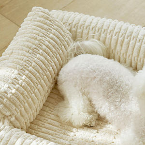 Cama ortopédica moderna de diseño para mascotas con espuma viscoelástica, tamaño gigante, cómodo reposacabezas, cubierta cambiable a prueba de masticación para invierno - Product Image 2