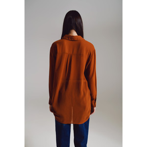 Camicia in Chiffon Colore Cammello - Product Image 1