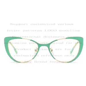 사용자 정의 로고 편광 방지 블루 라이트 광학 클립 2 in 1 빈티지 고양이 눈 마그네틱 uv400 선글라스 안경
