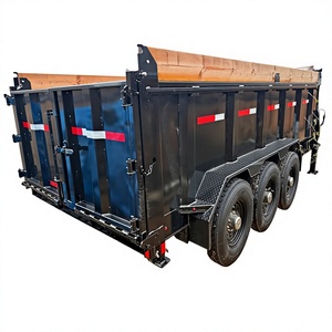 Remolque Volquete Tándem de Doble Eje de Alta Resistencia, Capacidad de 16 Toneladas, Carrocería de Acero Negro, Reflectores Rojos, para Transporte Agrícola y de Construcción, Motor de Alto Rendimiento - Product Image 1