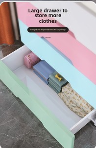 Đầy Màu Sắc 50Cm Nhựa Quần Áo Phòng Ngủ Bé Quần Áo Tủ Hồ sơ Lưu Trữ Stackable Tủ Với Pull-out Ngăn Kéo - Product Image 4
