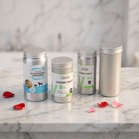 Bocaux cylindriques en aluminium 80ml/100ml/120ml/150ml avec bouchon à vis et boîte cadeau personnalisée pour le stockage de capsules de compléments alimentaires