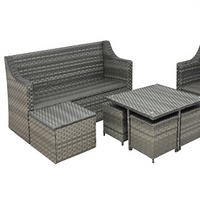 Ensemble de canapés de jardin en rotin moderne 9 places, mobilier d'extérieur confortable pour parc, appartement, salle de sport, salon, cour, résistant aux UV