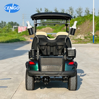 Kart de golf électrique Jeep tout-terrain de luxe à 2 passagers avec chariots de golf à lumière ambiante alimentés par batterie au lithium 48v 5kw