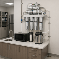 Purificateur d'eau à ultrafiltration mural à sept étapes avec manomètre, boîtiers de filtre en acier inoxydable, 500 GPD, pour la maison et l'hôtel