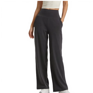 <span class=keywords><strong>Pantalon</strong></span> de sport ample à jambes larges, respirant et décontracté, taille haute, coupe droite, style rétro en nylon pour <span class=keywords><strong>femme</strong></span> - Product Image 2