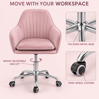Chaise de bureau en velours à capitonnage vertical, pivotante et rembourrée, pour la maison, le bureau et la salle d'étude - Vente en gros usine