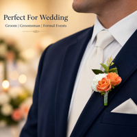 Korsase Pernikahan Buatan dari Sutra, Mawar, dan Anyelir, Bunga Pergelangan Tangan Multi Warna, Bros Bunga Pengantin untuk Tamu Pernikahan, Boutonniere Pengantin Pria