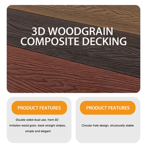 Tarimas de Madera Plástica Compuesta para Exteriores, Resistentes a la Intemperie, Impermeables, con Relieve 3D, para Terrazas - Product Image 3