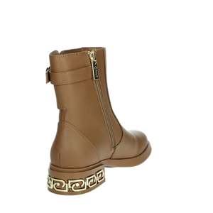 Liu-Jo Women's Flat Ankle Boots Brown Leather Buckle Detail Low Heel Fashion <b>Bootie</b> - Product Image 3