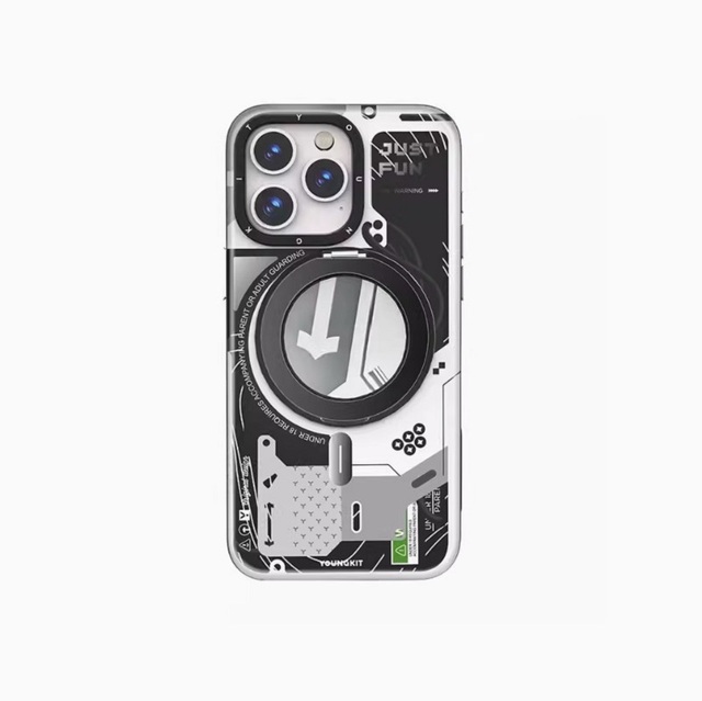 Youngkit Frosted PC Magnetic Case for iPhone 15 Pro Max 360° Magnetic Rotating Bracket